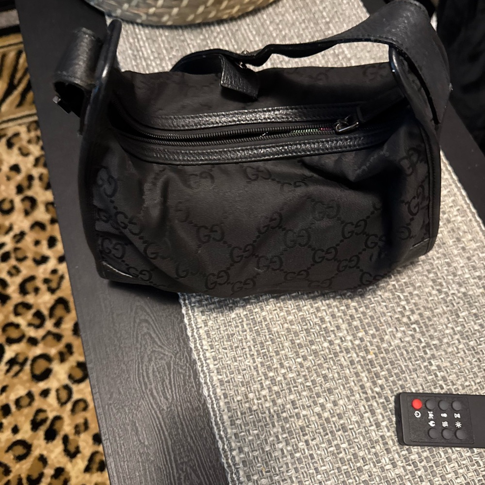 Gucci Black GG Logo shoulder bag
